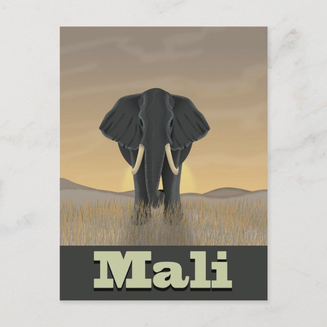 Carte Postale Mali paysage poster de voyage Vintage (Devant)