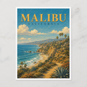 Carte Postale Malibu Californie Falaises Côtières GeoSaga