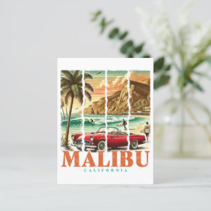 Carte Postale Malibu Californie - Voiture de sport Vue Pittoresq