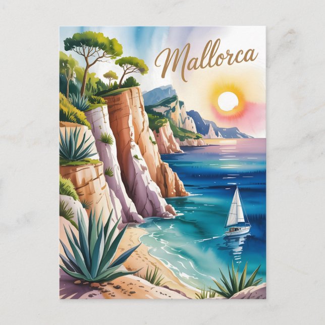 Carte Postale Mallorca Aquarell peinture aquarelle (Devant)