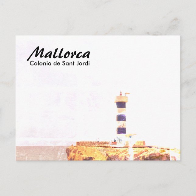 Carte Postale Mallorca Colonia de Sant Jordi Phare Art (Devant)
