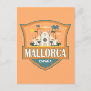 Carte Postale Mallorca Espagne Insigne Rétro Voyage