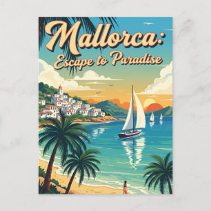 Carte Postale Mallorca Espagne Voyager Rétro vintage