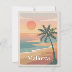 Carte Postale Mallorca vintage minimaliste
