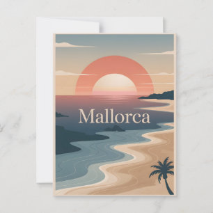 Carte Postale Mallorca vintage minimaliste