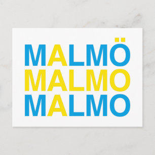 Carte Postale MALMO Swedish Flag