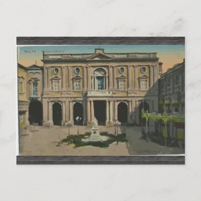 Carte Postale Malte - Bibliothèque, Vintage (Devant)