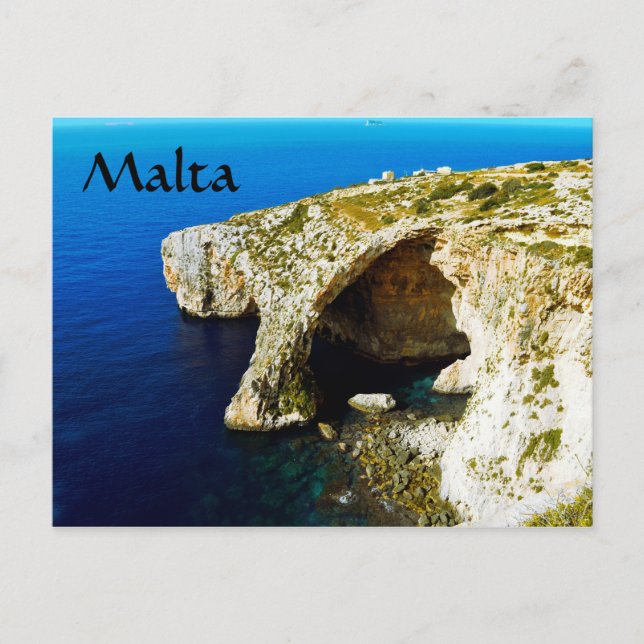 Carte Postale Malte : formation de trous bleus et de roches (Devant)