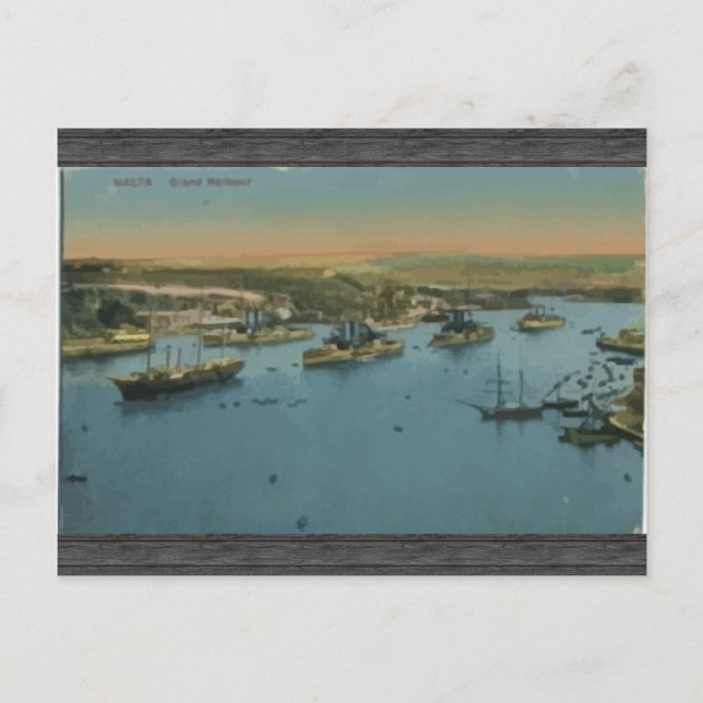 Carte Postale Malte - Grand Port, Vintage (Devant)