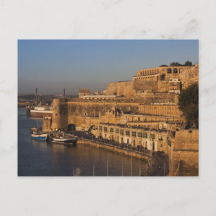 Carte Postale Malte, La Valette, vue du port depuis Lower Barrak