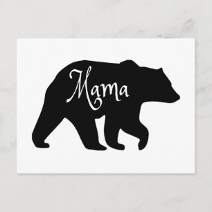 Carte Postale Mama Bear noir et blanc