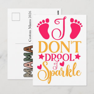 Carte Postale Mama personnalisé 2026 Empreinte de pieds de bébé