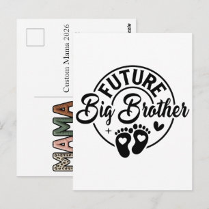 Carte Postale Mama personnalisé 2026 Empreinte de pieds de bébé 