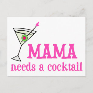 Carte Postale Maman a besoin d'un cocktail