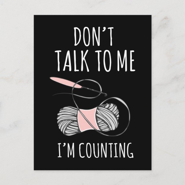 Carte Postale Maman au crochet Humour laine Grand-mère artisanat (Devant)