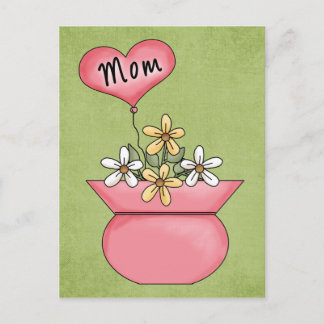 Carte Postale Maman Avec Balloon Coeur - Idée Cadeau