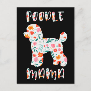Carte Postale Maman Caniche Fleuriste Amoureux de Chien
