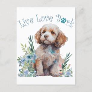Carte Postale Maman Chien Cockapoo Floral