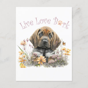 Carte Postale Maman Chien Limier Floral