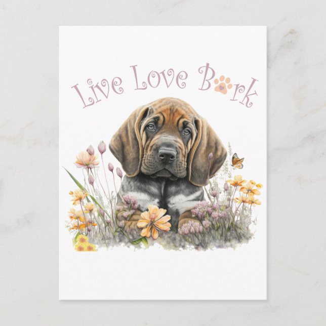 Carte Postale Maman Chien Limier Floral (Devant)