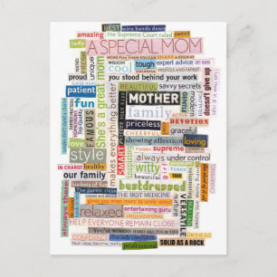 Carte Postale Maman Collage de mots