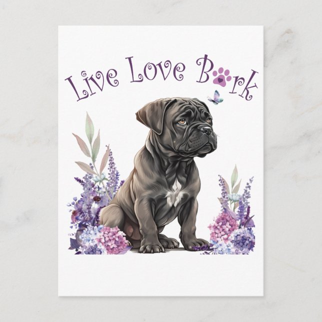 Carte Postale Maman de Cane Corso Floral (Devant)