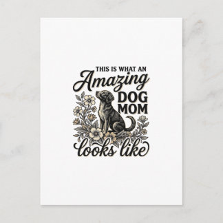 Carte Postale Maman de chien incroyable Design floral vintage po
