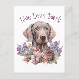 Carte Postale Maman de chien Weimaraner Floral