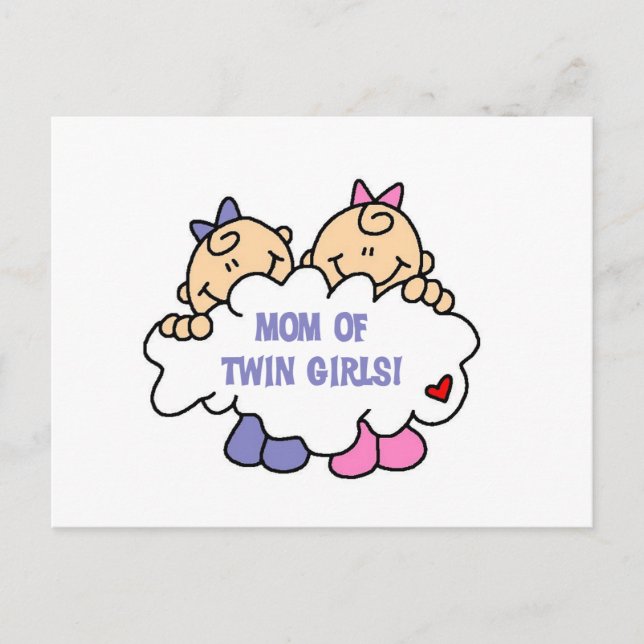 Carte Postale Maman de Twin Girls Tshirts et cadeaux (Devant)