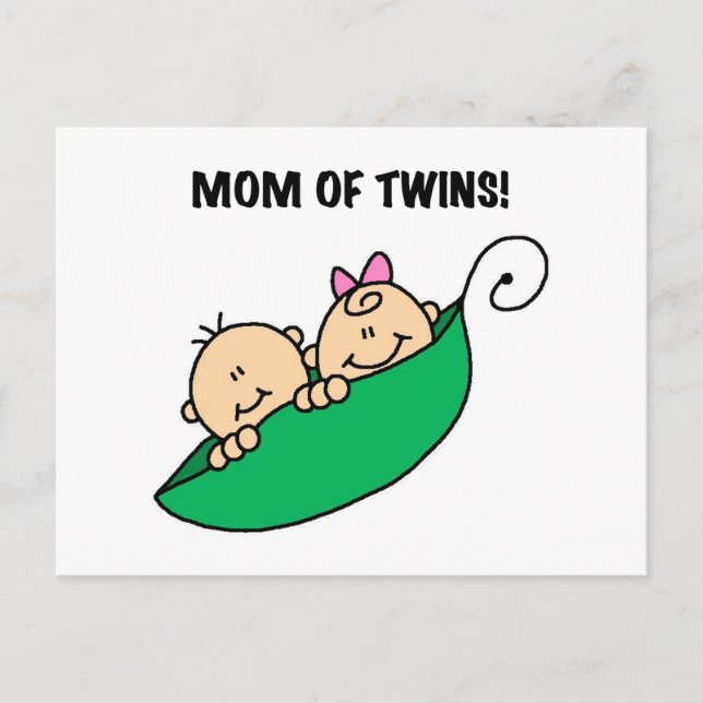 Carte Postale Maman de Twins-Peas dans un Pod Tshirts et cadeaux (Devant)