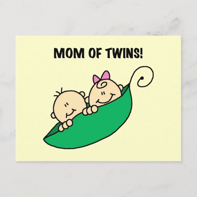 Carte Postale Maman de Twins-Peas dans un Pod Tshirts et cadeaux (Devant)