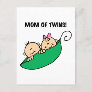 Carte Postale Maman de Twins-Peas dans un Pod Tshirts et cadeaux