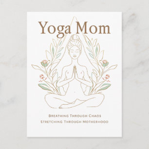 Carte Postale Maman de yoga qui respire à travers la maternité