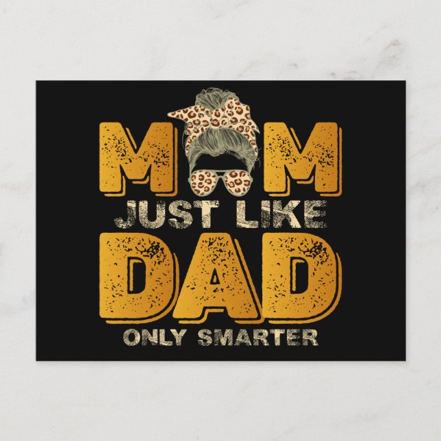 Carte Postale Maman drôle Comme Papa Seulement Smarter Vintage (Devant)