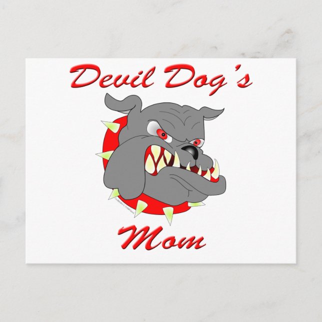 Carte Postale Maman du diable de chien de l'USMC (Devant)