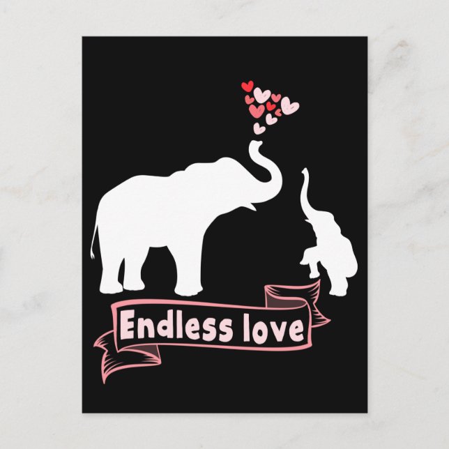 Carte Postale Maman éléphant enfants mignon maman (Devant)