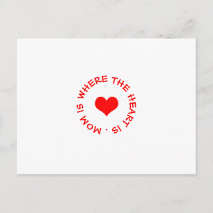 Carte Postale maman est là où le coeur est bouton