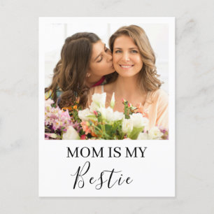 Carte Postale Maman est ma bestie noms personnalisés photo