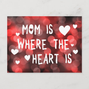 Carte Postale maman est où le cœur est bokeh