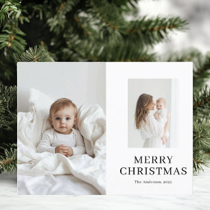 Carte Postale Maman et bébé deux photos Noël