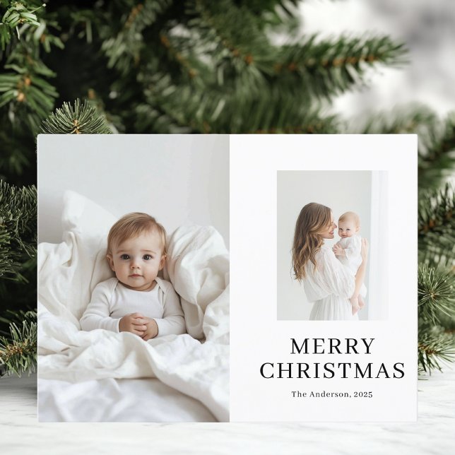 Carte Postale Maman et bébé deux photos Noël (Créateur téléchargé)