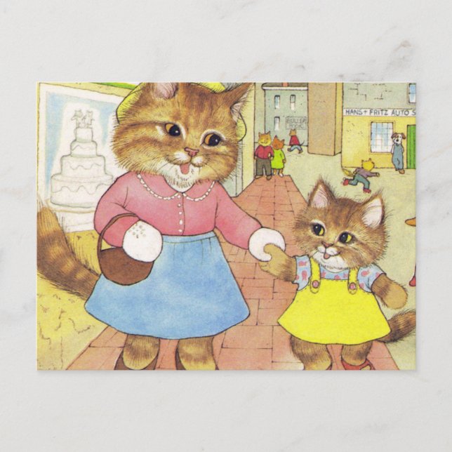 Carte Postale Maman et fille Kitty (Devant)