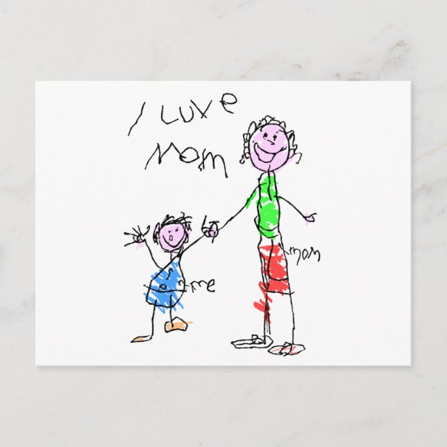 Carte Postale Maman et moi J'aime maman (Devant)