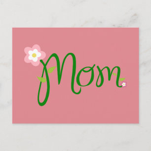 Carte postale Maman fraise rose
