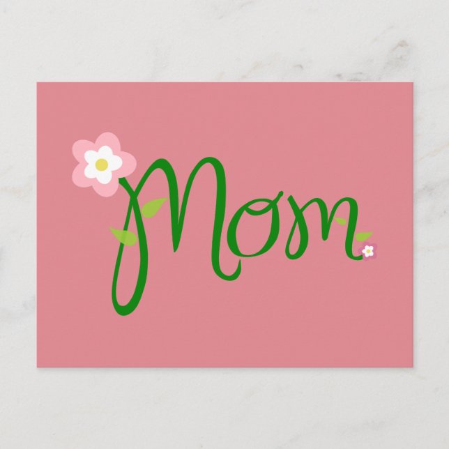 Carte postale Maman fraise rose (Devant)