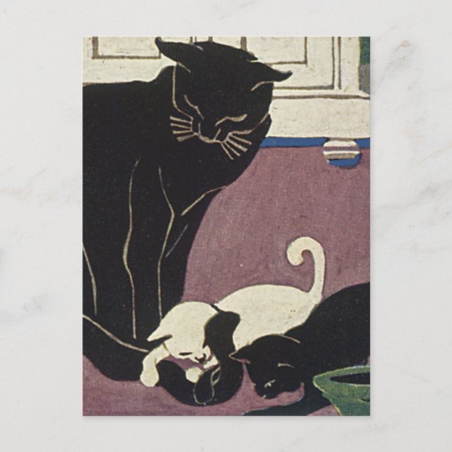 Carte Postale Maman Kat et Kittens (Devant)
