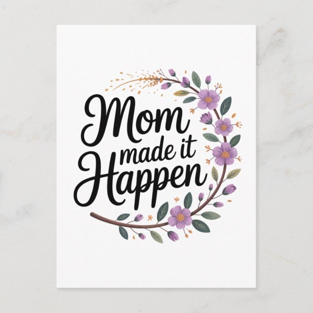 Carte Postale Maman l'a fait arriver (Devant)