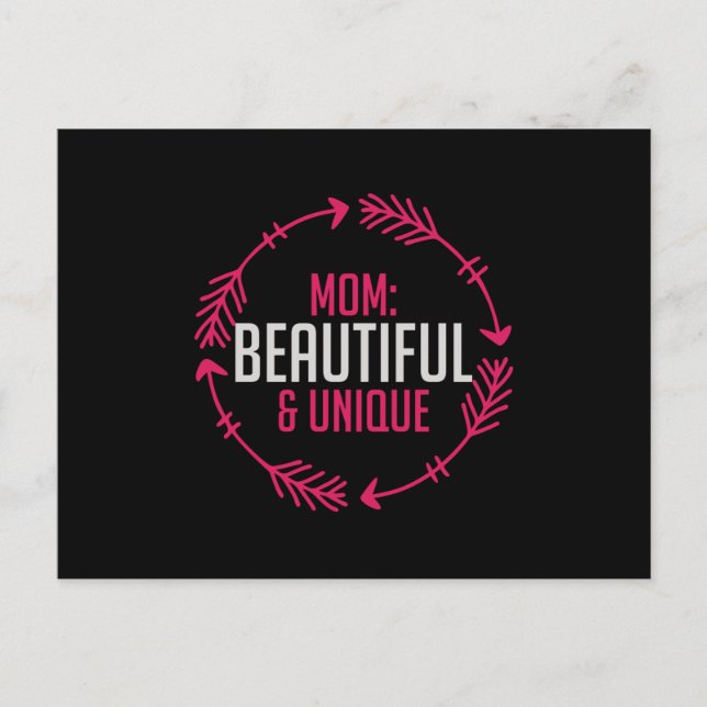 Carte Postale Maman - Maman Belle & Unique (Devant)