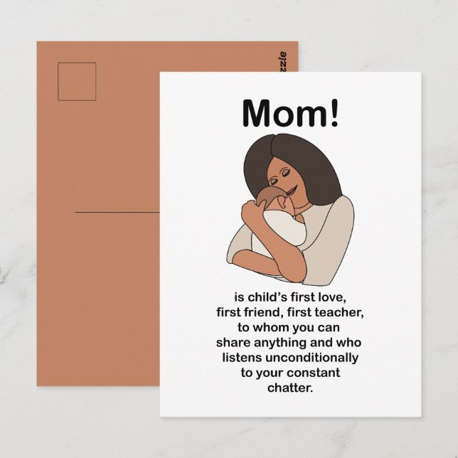 Carte Postale Maman Maman Mère Citation Anniversaire (Devant / Derrière)