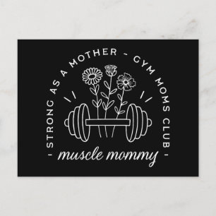 Carte Postale Maman musclée salle de sport maman forte maman drô